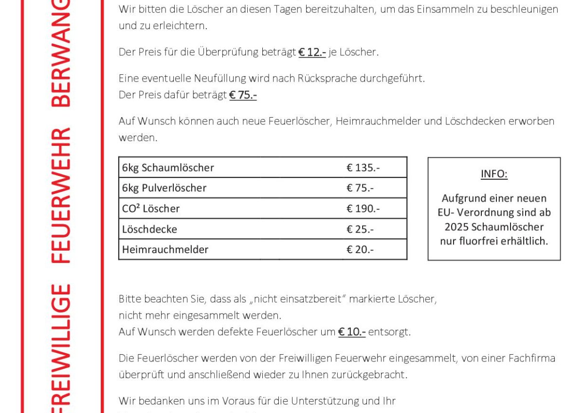 Feuerlöscher-Überprüfung 2025 Feuerlöscher-Überprüfung 2025