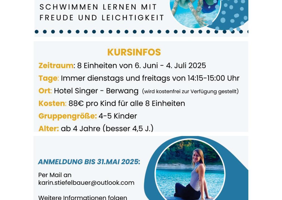 Kinderschwimmkurs 2025 in Berwang! Kinderschwimmkurs 2025 in Berwang!