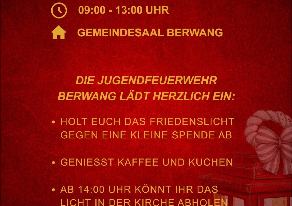 Friedenslicht aus Bethlehem am 24.12.2025! Friedenslicht aus Bethlehem am 24.12.2025!