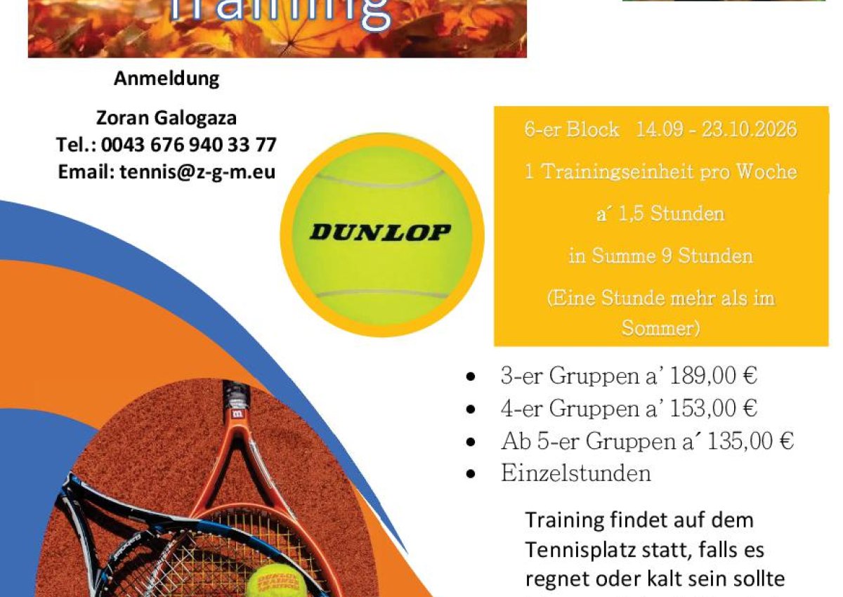 Tennis-Herbst-Training in Berwang!