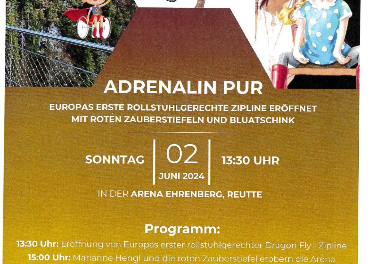 ADRENALIN PUR am Sonntag, 02. Juni 2024 ab 13:30 Uhr in der Arena Ehrenberg Reutte!