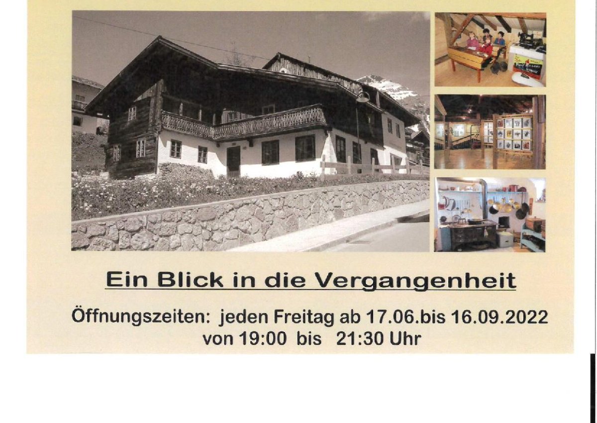 Heimatmuseum ab Freitag 17. Juni 2022 jeden Freitag von 19:00 bis 21:30 Uhr geöffnet!