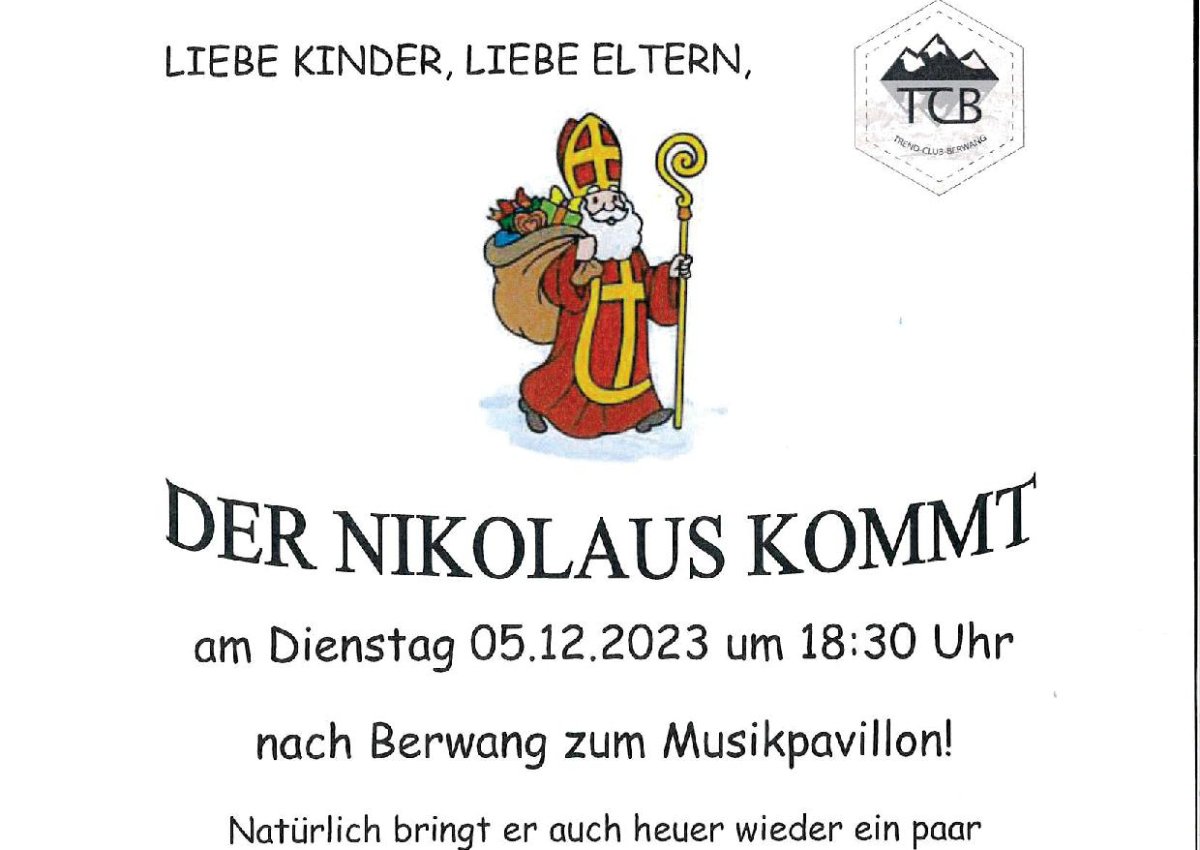 Der Nikolaus kommt am Dienstag, 5.12.2023 um 18:30 Uhr! Hausbesuche nach Anmeldung!