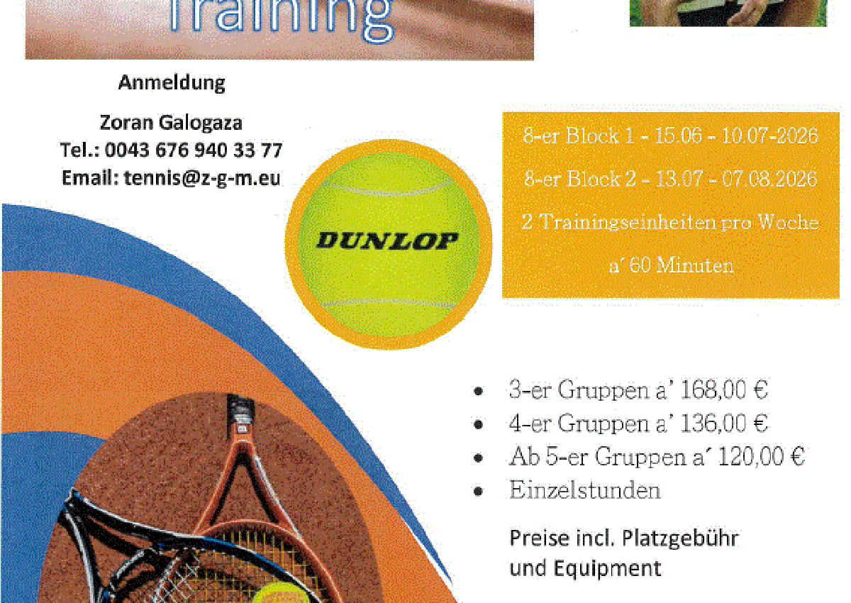 Tennis-Sommer-Training in Berwang!